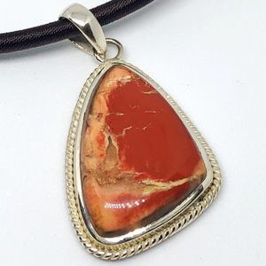 NEW Handmade Red Jasper Sterling Pendant